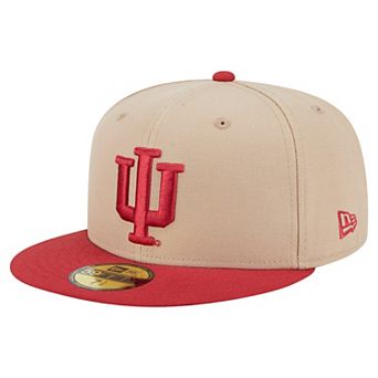 Men's New Era Khaki Indiana Hoosiers Two-Tone 59FIFTY Fitted Hat