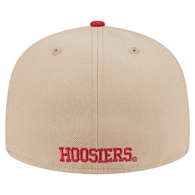 Men's New Era Khaki Indiana Hoosiers Two-Tone 59FIFTY Fitted Hat