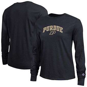 Women's Champion Black Purdue Boilermakers Arch Over Logo Long Sleeve T-Shirt