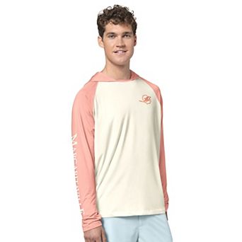 "Men's Margaritaville Cream/Amber Miami Dolphins Sand, Sea, Sunsets Long-Sleeve Rashguard Hoodie Pullover"