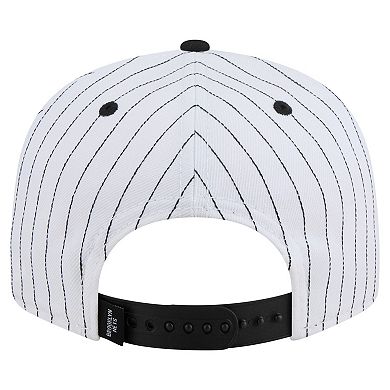 Men's New Era White Brooklyn Nets Deceptor Pinstripe 9FIFTY Snapback Hat