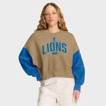 Women's Nike Tan Detroit Lions Oversized Rewind Pullover Sweatshirt