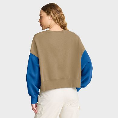 Women's Nike Tan Detroit Lions Oversized Rewind Pullover Sweatshirt