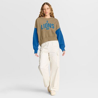 Women's Nike Tan Detroit Lions Oversized Rewind Pullover Sweatshirt