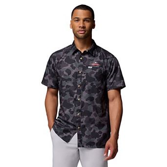 Men's Columbia Black Georgia Bulldogs Super Slack Tide Omni-Wick Button-Up Shirt
