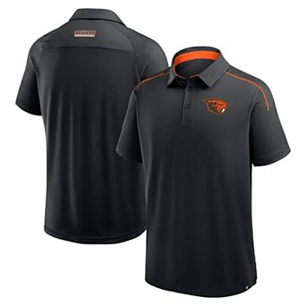Men's Fanatics Black Oregon State Beavers Take The Lead Defender Raglan Polo