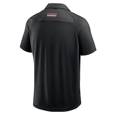 Men's Fanatics Black Oregon State Beavers Take The Lead Defender Raglan Polo