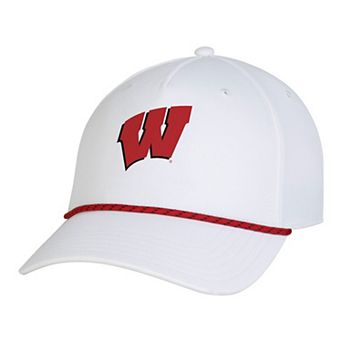 Men's Under Armour White Wisconsin Badgers Sideline Drive Rope Adjustable Hat