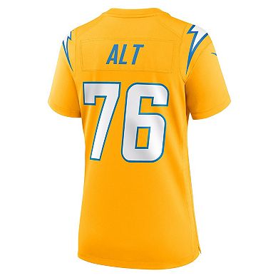 Women's Nike Joe Alt Gold Los Angeles Chargers Alternate Charger Power Game Jersey