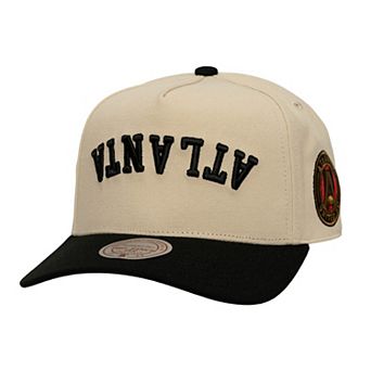 Men's Mitchell & Ness Cream/Black Atlanta United FC Upside Down Pro Pinch Snapback Hat
