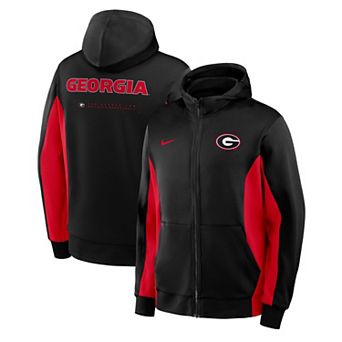 Men's Nike Black/Red Georgia Bulldogs Dri-FIT Game Full-Zip Hoodie Jacket