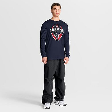 Men's Nike Navy Houston Texans Primetime Legend Icon Performance Long Sleeve T-Shirt