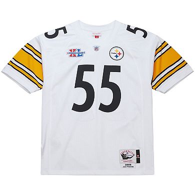 Men's Mitchell & Ness Joey Porter White Pittsburgh Steelers 2005 Authentic Throwback Retired Player Jersey
