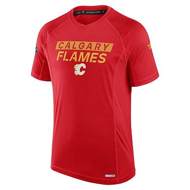 Men's Fanatics Red Calgary Flames Authentic Pro Rink Tech T-Shirt