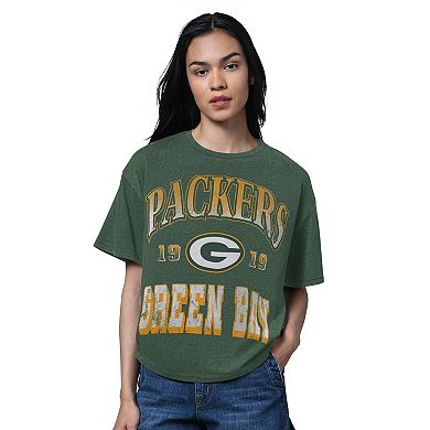 Women's Starter Heather Green Green Bay Packers Oversized Hall of Fame T-Shirt