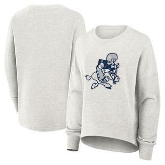Women's Fanatics Heather Gray Dallas Cowboys Oversized Hometown Pullover Sweatshirt