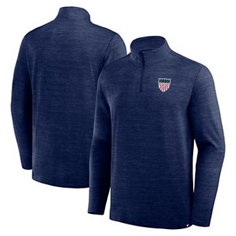 Men's Fanatics Heather Navy Team USA Clutch Quarter-Zip Pullover