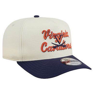 Men's New Era Cream/Navy Virginia Cavaliers Vintage Chainstitch 9FIFTY A-Frame Snapback Hat