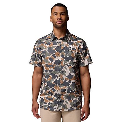 Men's Columbia Camo Texas Longhorns Super Slack Tide Omni-Wick Button-Up Shirt
