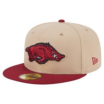 Men's New Era Khaki Arkansas Razorbacks Two-Tone 59FIFTY Fitted Hat