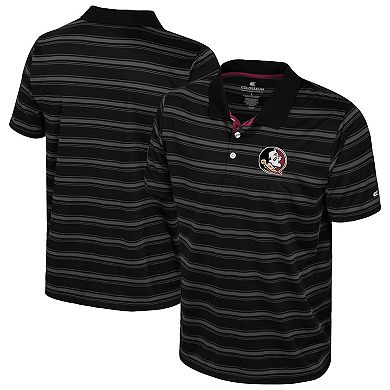 Men's Colosseum Black Florida State Seminoles Milk Steak Polo