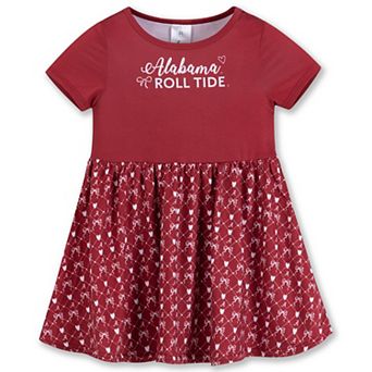 Girls Toddler ZooZatz Crimson Alabama Crimson Tide Short Sleeve Dress