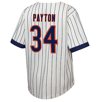 Youth Mitchell & Ness Walter Payton Cream Chicago Bears Retired Player Name & Number Baseball Jersey