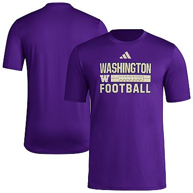 Men's adidas Purple Washington Huskies Locker Laces Out Pre-Game T-Shirt