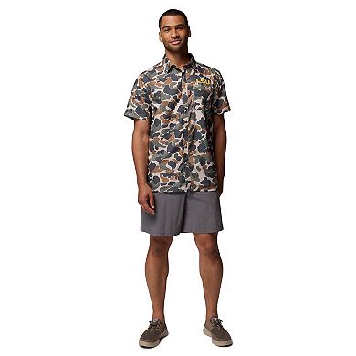Men's Columbia Camo LSU Tigers Super Slack Tide Omni-Wick Button-Up Shirt