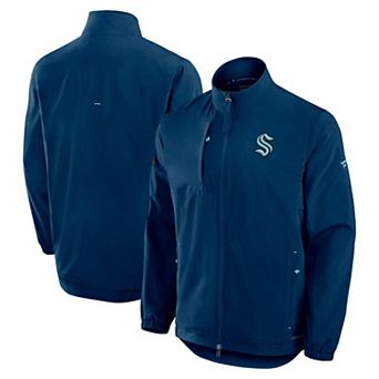 Men's Fanatics Deep Sea Blue Seattle Kraken��Authentic Pro Rink Coaches Full-Zip Jacket