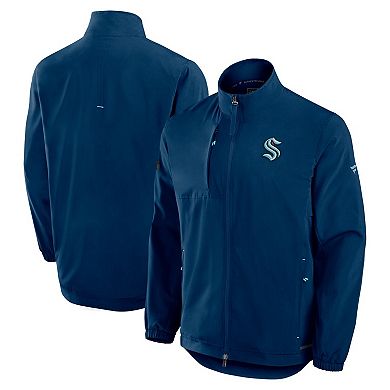 Men's Fanatics Deep Sea Blue Seattle Kraken Authentic Pro Rink Coaches Full-Zip Jacket