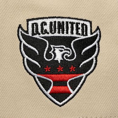 Men's Mitchell & Ness Cream/Black D.C. United Upside Down Pro Pinch Snapback Hat