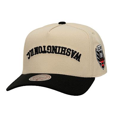 Men's Mitchell & Ness Cream/Black D.C. United Upside Down Pro Pinch Snapback Hat
