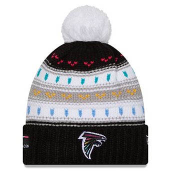 Women's New Era Black Atlanta Falcons 2025 NFL Crucial Catch Cuffed Knit Hat with Pom