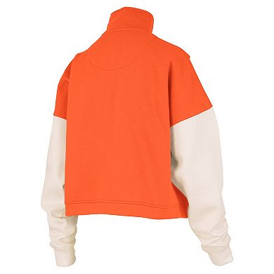 Women's Pressbox Orange Syracuse Orange Ferrara Color Block Quarter-Zip Sweatshirt