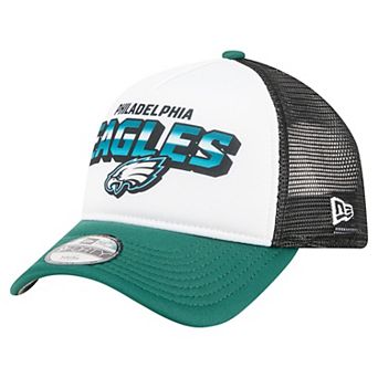 Youth New Era White/Green Philadelphia Eagles Streak 9FORTY A-Frame Adjustable Hat