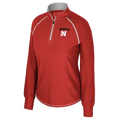 Women's Colosseum Scarlet Nebraska Huskers Bikram Raglan Quarter-Zip Top