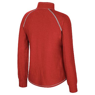 Women's Colosseum Scarlet Nebraska Huskers Bikram Raglan Quarter-Zip Top