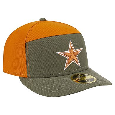 Men's New Era Olive/Brown Dallas Cowboys 2-Tone Color Pack Split Panel 59FIFTY Fitted Hat