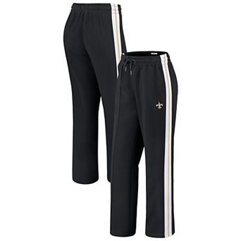 Women's WEAR by Erin Andrews Black New Orleans Saints Color-Block Straight Leg Pants