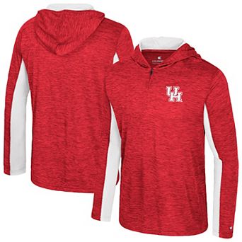 Men's Colosseum Red Houston Cougars Always Sunny Quarter-Zip Hoodie