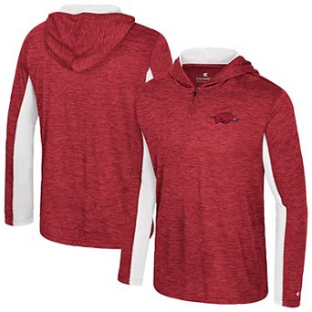 Men's Colosseum Cardinal Arkansas Razorbacks Always Sunny Quarter-Zip Hoodie