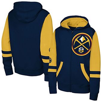 Youth Outerstuff Navy Denver Nuggets Straight to the League Full-Zip Hoodie