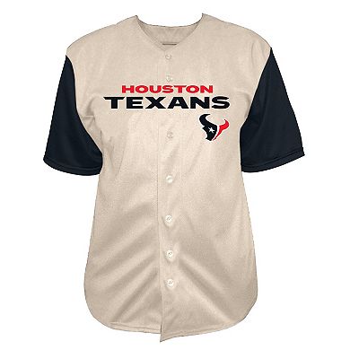 Men's Fanatics C.J. Stroud Cream Houston Texans Big & Tall Baseball Button-Up Shirt
