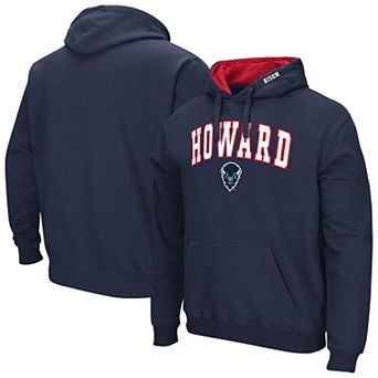 Men's Colosseum Navy Howard Bison Arch & Logo 3.0 Pullover Hoodie