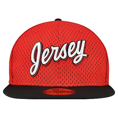 Men's New Era Red/Black New Jersey Devils Mesh Crown Two-Tone 59FIFTY Fitted Hat