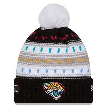 Women's New Era Black Jacksonville Jaguars 2025 NFL Crucial Catch Cuffed Knit Hat with Pom
