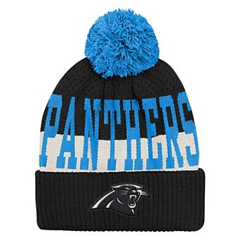 Youth Outerstuff Black Carolina Panthers Modern Fan Cuffed Knit Hat with Pom