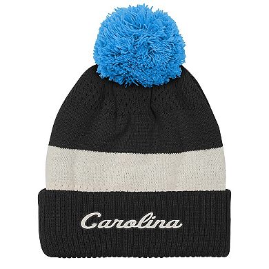 Youth Outerstuff Black Carolina Panthers Modern Fan Cuffed Knit Hat with Pom