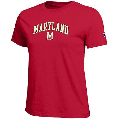 Women's Champion Red Maryland Terrapins Arched Over Logo T-Shirt